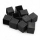 12 db-os bútor szék négyzet alakú lábvédő láb 25mmx25mm PVC fekete I9F3