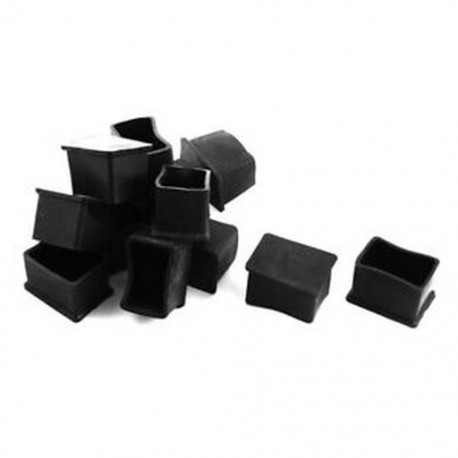 12 db bútor téglalap lábvédő PVC puha ragasztótalp 25mmx38mm fekete U7D5