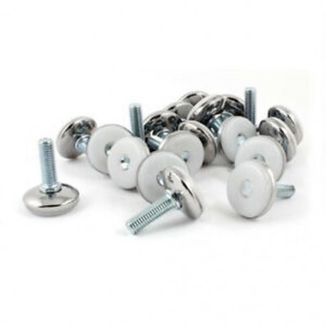 Műanyag alapszál menetes szintező lábak rögzítő párnák M8 X 25mm 20 db fehér V5I8 R8N4
