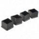 15 db fekete gumi, 30mmx30mm, négyzet alakú szék, lábfedél, lábszárvédő, BT K1W0