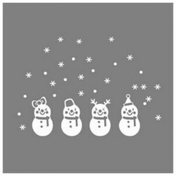 Kedves ablak dekoráció Fehér hópehely boldog karácsonyt hóember fali tapéta E9N1