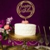Happy Birthday - Arany színű akril tortadísz szülinapra - R6V1
