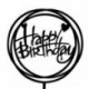 Happy Birthday - Fekete színű kerek akril tortadísz szülinapra - L6N9