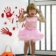 1X (1 db Halloween fali matrica dekoráció félelmetes vérláb- és kézbuli D8S0