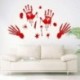 1X (1 db Halloween fali matrica dekoráció félelmetes vérláb- és kézbuli D8S0
