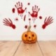 1X (1 db Halloween fali matrica dekoráció félelmetes vérláb- és kézbuli D8S0