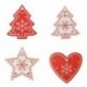 1X (16 darab kevert barkácsolású fehér és piros fa / szív / csillag fa díszek karácsonyra R2C8
