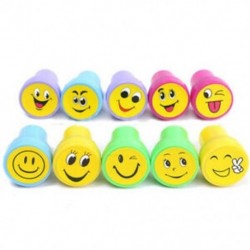 10db-os hangulatjelek Smile buta arcbélyegzők, írószerkészlet gyerekeknek Ajándék Party Loot J1V5