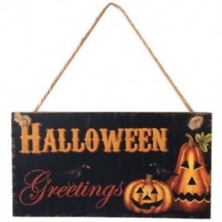 Halloween köszöntések Tök függő fal jel dekoráció téglalap fa Han H8V8