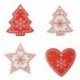 4X (16 darab kevert barkácsolású fehér és piros fa / szív / csillag fa díszek karácsonyraR2K4