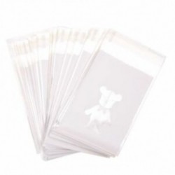 5X (100 x zacskó cukorka OPP áttetsző medve fehér ajándék alkatrész R8E7)