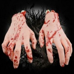2X (2 db / készlet Horror Hamis Törött Véres Kézzel Halloween Smink Prop Cosplay C A7E2