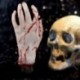 2X (2 db / készlet Horror Hamis Törött Véres Kézzel Halloween Smink Prop Cosplay C A7E2
