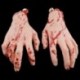 2X (2 db / készlet Horror Hamis Törött Véres Kézzel Halloween Smink Prop Cosplay C A7E2