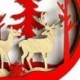 3X (nagy méretű, fából készült 3D-s párok, rénszarvas karácsonyi medál, karácsonyi lógó H3G9