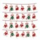 3X (pamut karácsonyi adventi naptár Garland 24db 11x16cm függő Advent Ca D6K8