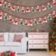 3X (pamut karácsonyi adventi naptár Garland 24db 11x16cm függő Advent Ca D6K8
