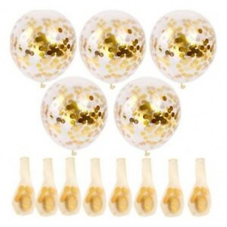 6X (arany konfetti léggömbök 30 darab, 12 hüvelykes party léggömbök arany P M7N2