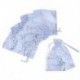 20x (20 db-os Fehér Csillag Hold Organza ajándék táskák, esküvői karácsonyi ajándék, 16 cm
