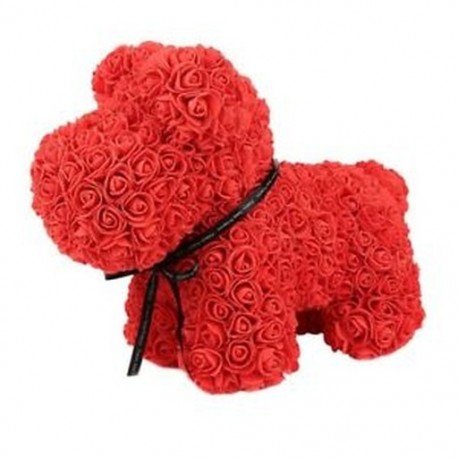 2X (Valentin ajándék 37 cm-es romantikus mesterséges rózsa kutya esküvői barátnő N6V4