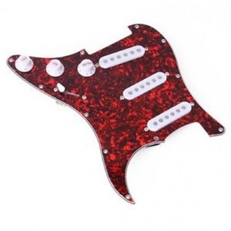 Elektromos gitár Pickguard Rakott Előfűzött Pickup 11 Lyuk 3 Egytekercses Piros O8J2
