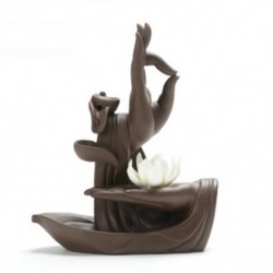 Kézzel készített visszafolyó füstölő égő Lotus Holder kúpos botok F3F4