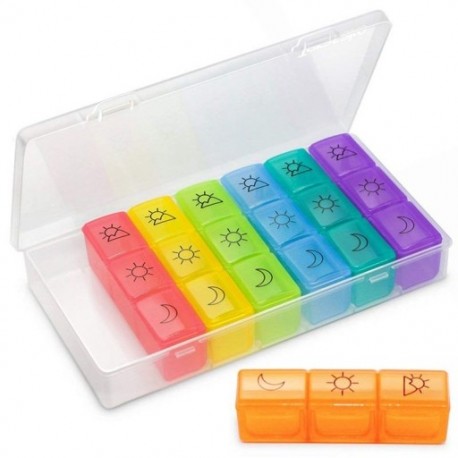 3X (Heti Pill Szervező (Naponta háromszor)), 7 Napos Pill Box, Hordozható Utazási Pr P7U2