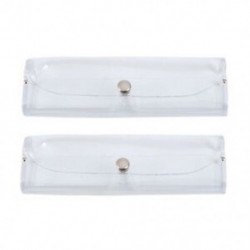 2 PCS Clear Press Button Closure műanyag szemüveg tok Y5P7