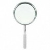 65 mm átmérőjű lencse ezüst tónusú, kézzel fogható 6x fém nagyító P5A Q3R1
