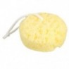 Sárga, kerek fürdőszobai zuhany puha puha szivacs, függőhurok E3N3