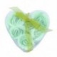 6 db zöld illatú fürdőszappan rózsaszirom szív típusú M5P2 dobozban