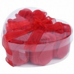 6 db vörös illatú fürdőszappan rózsaszirom az L7W5 szív alakú dobozban