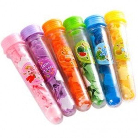 2X (1 x hordozható testmosó fürdő habzó virág papír szappan szelet Confetti R8X6