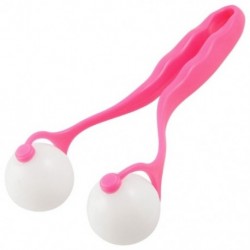 1X (Lady White pink 2 Balls Face Relax Massage Massageger Roller Massager K5T3)
