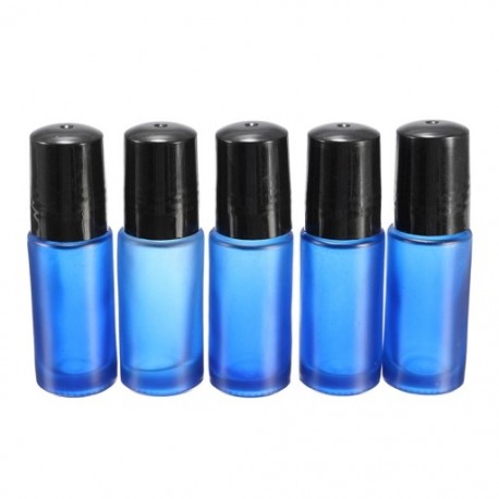 5X (5 db 5 ml-es kék tekercs üvegpalackban illóolaj parfüm henger acél Ba C5O6