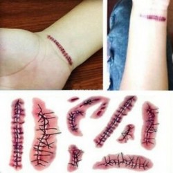 2 x 5db Ideiglenes Tetoválás - vízálló matrica - unisex - Varratos - Halloween mintákkal - Többféle mintával - H7Y9