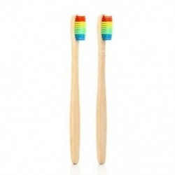 Vaclav 2Pc bambusz fogkefe Rainbow bambusz fogkefe rostos fogkefe Co I6N5
