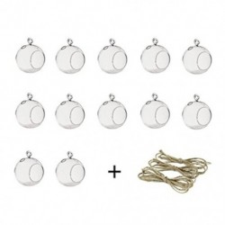 1X (12 db 80 mm-es függő Tealight tartó üveggömbök Terrárium esküvői gyertya Z5Z7