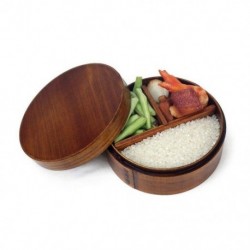 Japán Bento dobozok Fa ebéd doboz Sushi hordozható élelmiszer-tartály, fa M1I8