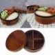 Japán Bento dobozok Fa ebéd doboz Sushi hordozható élelmiszer-tartály, fa M1I8