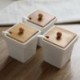 Négyszögletes kerámia Spice jar Bambusz konyhai kellékek Spice jar Spice bottl I1F8