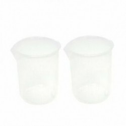 2X (50 ml-es fokozatú főzőpohár átlátszó műanyag mérőpohár Lab 2 darabra F6F8)
