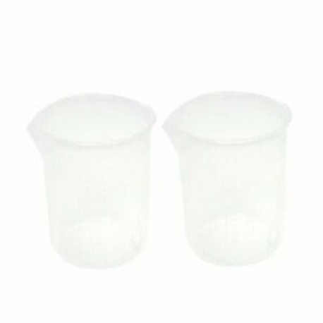2X (50 ml-es fokozatú főzőpohár átlátszó műanyag mérőpohár Lab 2 darabra F6F8)