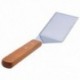 Fa fogantyú ezüst tónusú, rozsdamentes acél sima, széles, spatula 28.5cm X8I2