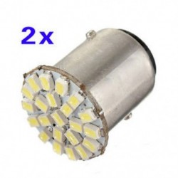 2x 1157 T25 S25 BAY15D 22 SMD LED-es autó fehér hátsó lökhárító-fék izzó I6P6