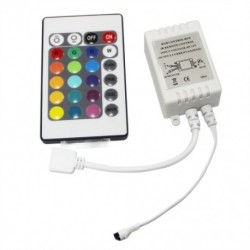 1X (LED RGB vezérlővezérlő IR FB 24 gomb fehér 12V J3Y6)
