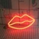 1X (dekoratív LED piros ajak alakú neon éjszakai fali dekorációs lámpa gyermekeknek L0O4