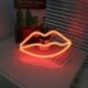 1X (dekoratív LED piros ajak alakú neon éjszakai fali dekorációs lámpa gyermekeknek L0O4