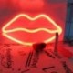 1X (dekoratív LED piros ajak alakú neon éjszakai fali dekorációs lámpa gyermekeknek L0O4