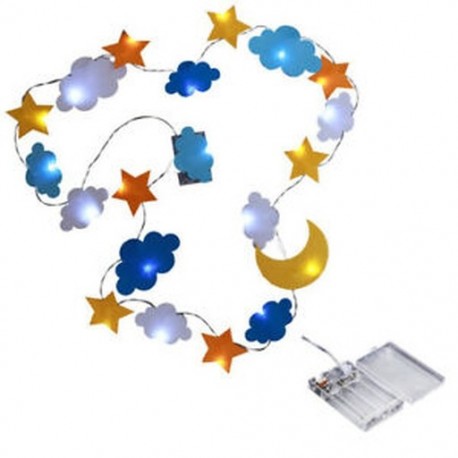 3X (LED-es dekoratív lámpa csillag hold felhő dekoratív könnyű szövésű Holiday K L4T9
